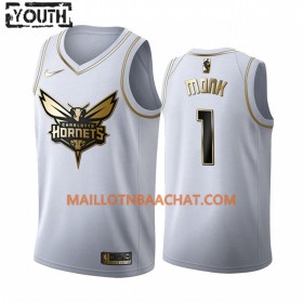Maillot NBA Charlotte Hornets Malik Monk 1 Nike 2019-20 Blanc Golden Edition Swingman - Enfant